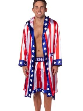 Mens patriotic USA Rocky Balboa Halloween Costume. July 4th costume size XL